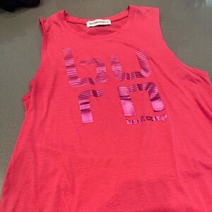Burn Boot Camp pink foil tank